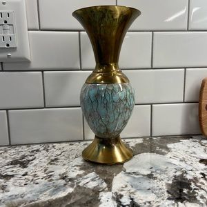 Vintage 1950’s Dealft & Brass Vase